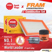 NGK Standard Spark Plugs + Fram Filter Kit for Holden Calais Statesman VQ VR VS
