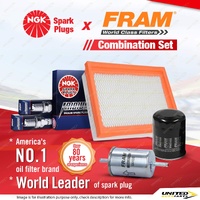 NGK Iridium IX Spark Plugs + Fram Filter Service Kit for Nissan Navara D22 3.0L