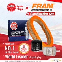 NGK Iridium IX Spark Plugs + Fram Filter Kit for Ford Laser KA KB KC Meteor GA