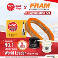 NGK Standard Spark Plugs + Fram Filter Service Kit for Ford Meteor GA GB 1.5L