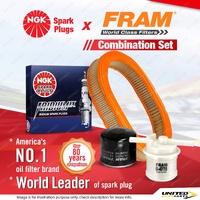 NGK Iridium IX Spark Plugs + Fram Filter Service Kit for Ford Meteor GA GB 1.5L
