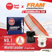 NGK Iridium IX Spark Plugs + Fram Filter Service Kit for Ford Courier PC 2.6L