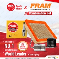NGK Standard Spark Plugs + Fram Filter Kit for Ford Capri SB SC Laser KE TX3