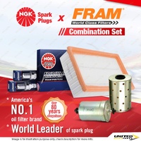 NGK Iridium IX Spark Plugs + Fram Filter Service Kit for BMW 320i E30 2.0L 83-88