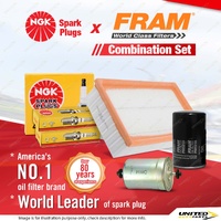 NGK Standard Spark Plugs + Fram Filter Service Kit for BMW 525E E28 2.7L