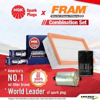NGK Iridium IX Spark Plugs + Fram Filter Service Kit for BMW 525E E28 2.7L
