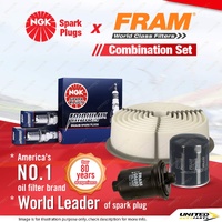 NGK Iridium IX Spark Plugs + Fram Filter Kit for Toyota 4 Runner VZN130 3.0L
