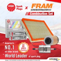NGK Platinum Spark Plugs + Fram Filter Service Kit for Holden Statesman WL 3.6L