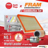 NGK Platinum Spark Plugs Fram Filter Kit for Holden Adventra Calais Commodore VZ