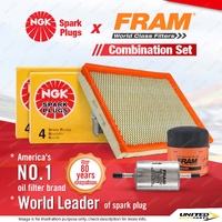 NGK Standard Spark Plugs Fram Filter Service Kit for Holden Calais Commodore VT