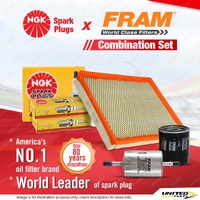 NGK Standard Spark Plugs + Fram Filter Service Kit for Holden Commodore VT VX VY