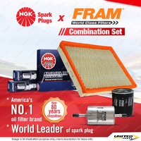 NGK Iridium IX Spark Plugs + Fram Filter Kit for Holden Commodore VT VU VX VY
