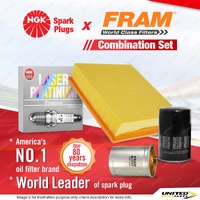 NGK Laser Platinum Spark Plugs + Fram Filter Service Kit for Audi A4 B6 1.8L
