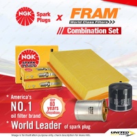 NGK Standard Spark Plugs + Fram Filter Service Kit for Audi A6 C5 2.4L 1997-2004