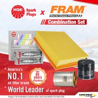 NGK Platinum Spark Plugs + Fram Filter Service Kit for Audi A6 Allroad C5 S4 B5