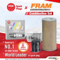 NGK Platinum Spark Plugs + Fram Filter Kit for Toyota Hiace RCH22 RZH103 113 125