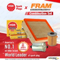 NGK Standard Spark Plugs + Fram Filter Service Kit for BMW 320i E36 2.0L