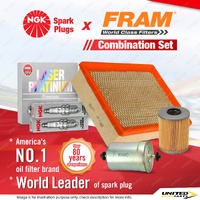 NGK Laser Platinum Spark Plugs + Fram Filter Service Kit for BMW M3 E36 3.2L