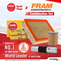 NGK Standard Spark Plugs + Fram Filter Kit for BMW 323i 328i E36 523i 528i E39