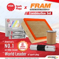 NGK Platinum Spark Plugs + Fram Filter Kit for BMW 323Ci 323i 328Ci 328i E36 E46