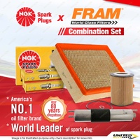 NGK Standard Spark Plugs + Fram Filter Service Kit for BMW Z3 E36 E37 2.8L