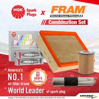 NGK Platinum Spark Plugs + Fram Filter Kit for BMW 3 Series E46 530i E39 Z3