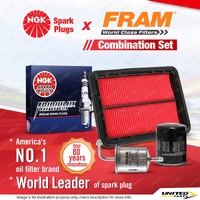 NGK Iridium IX Spark Plugs + Fram Filter Service Kit for Ford Telstar AX AY 2.0L