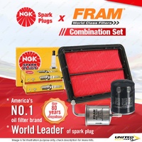 NGK Standard Spark Plugs + Fram Filter Service Kit for Ford Telstar AX AY 2.5L