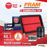 NGK Iridium IX Spark Plugs + Fram Filter Service Kit for Mazda 626 MX-6 GE 2.5L