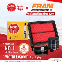 NGK Standard Spark Plugs + Fram Filter Service Kit for Mazda 626 GF 2.0L