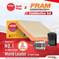 NGK Standard Spark Plugs + Fram Filter Service Kit for Nissan Micra K11 1.3L