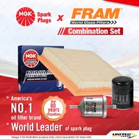 NGK Iridium IX Spark Plugs + Fram Filter Service Kit for Nissan Micra K11 1.3L