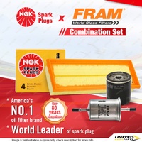 NGK Standard Spark Plugs + Fram Filter Service Kit for Citroen Xantia X2 VSX