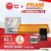 NGK Platinum Spark Plugs + Fram Filter Service Kit for Ford Mondeo HA HB HC HD