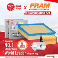 NGK Platinum Spark Plugs + Fram Filter Kit for Mercedes Benz ML500 W163 5.0L