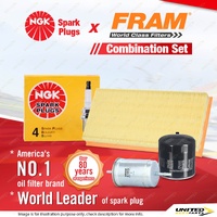 NGK Standard Spark Plugs + Fram Filter Service Kit for Volvo S40 V40 1.8L