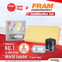 NGK Laser Platinum Spark Plugs + Fram Filter Service Kit for Volvo S40 1.9L