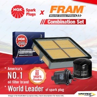 NGK Iridium IX Spark Plugs + Fram Filter Service Kit for Honda Civic EK CRV RD