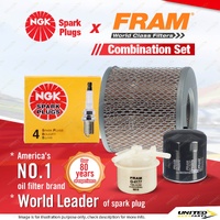 NGK Standard Spark Plugs + Fram Filter Service Kit for Toyota Dyna 200 YU62R