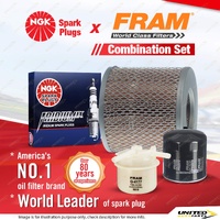 NGK Iridium IX Spark Plugs + Fram Filter Service Kit for Toyota Dyna 200 YU62R