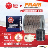 NGK Iridium IX Spark Plugs + Fram Filter Service Kit for Toyota Hilux RN85 2.4L