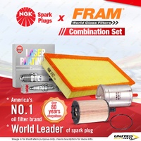 NGK Platinum Spark Plugs + Fram Filter Kit for Volkswagen Bora 1J 2.3L AGZ 99-01