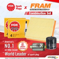 NGK Standard Spark Plugs + Fram Filter Kit for Land Rover Range Rover V8 LPG