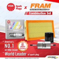 NGK Laser Platinum Spark Plugs + Fram Filter Service Kit for Ford Focus LR 2.0L