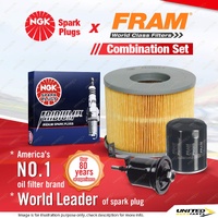 NGK Iridium IX Spark Plugs + Fram Filter Kit for Toyota Hilux RZN149 154 169 174