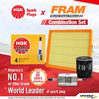 NGK Standard Spark Plugs + Fram Filter Service Kit for Holden Astra TS 1.8L 2.0L