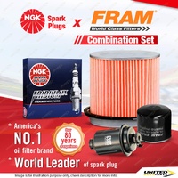 NGK Iridium IX Spark Plugs + Fram Filter Service Kit for Hyundai S Coupe 1N 1.5L