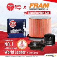 NGK Iridium IX Spark Plugs + Fram Filter Service Kit for Hyundai Sonata EF 2.0L