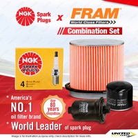 NGK Standard Spark Plugs + Fram Filter Service Kit for Hyundai Sonata EF 2.0L
