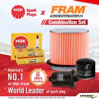 NGK Standard Spark Plugs + Fram Filter Service Kit for Hyundai Sonata EF 3.0L